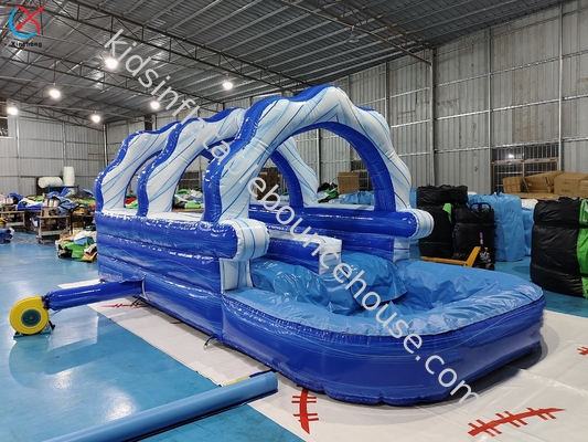 Commercial Inflatable Slip Slide Inflatable Air Double Slides Untuk Luar Ruang