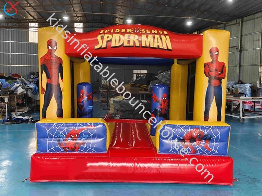 Desain Baru Rumah Bouncing Inflatable Spiderman Hero Kartun Trampolin Inflatable Jumping House Castle Untuk Anak-anak