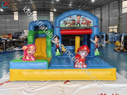 Populer Kartun Rumah Bouncing Inflatable Dengan Slide PAW Patrol Inflatable Combo Untuk Anak-anak