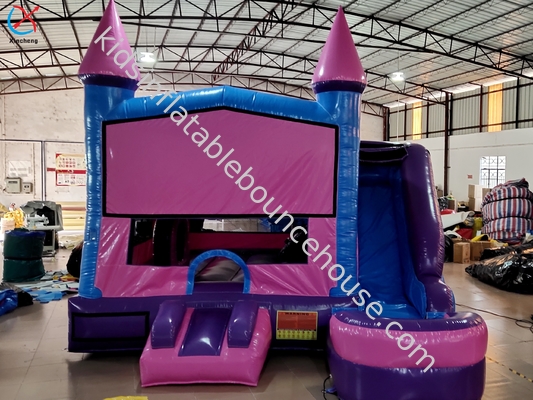 OEM/ODM Rumah Bounce Inflatable Dengan Slide Combo Purple Inflatable Jump House