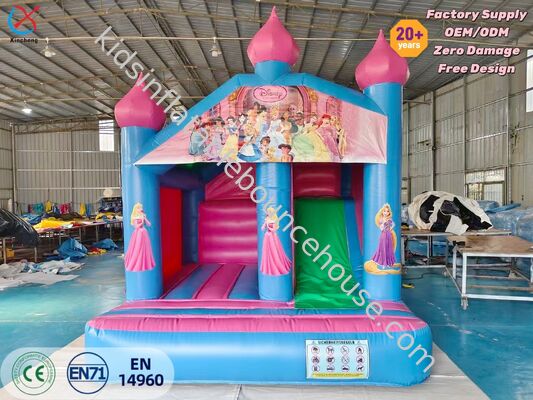 Kualitas tinggi PVC Putri rumah bouncing kembung dengan slide untuk bisnis rental pesta