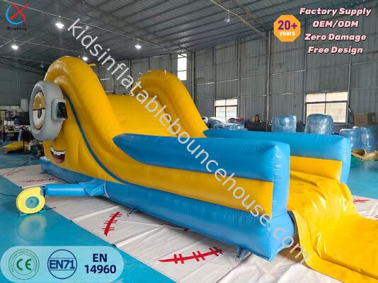 Slide Tiup Kering Jalur Tunggal Kustom Slide Tiup Kartun Untuk Sewa Komersial Anak-Anak