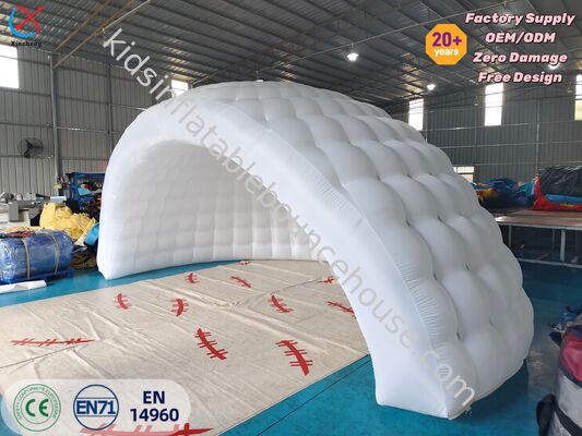 Komersial Custom White Inflatable Dome Tent Inflatable Igloo Shelter Tent Luar Ruang